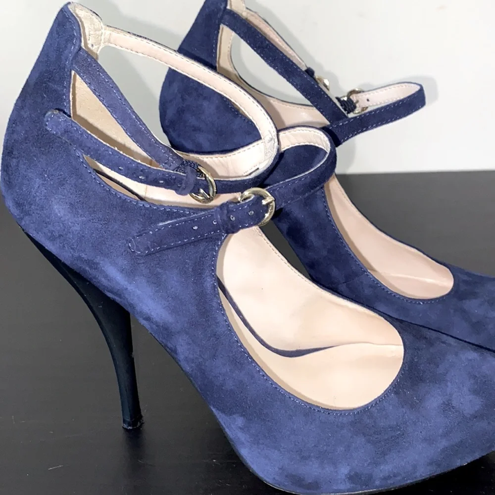 Nine West Women’s Heels Navy Blue Size 7.5 M - Picture 4 of 7